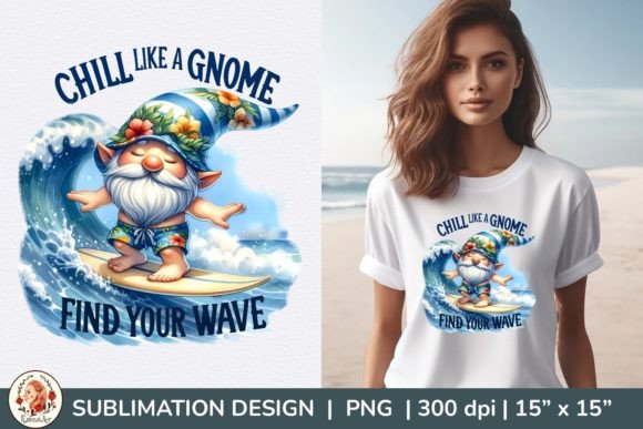 Beach Gnomes, Summer Gnomes, Surfing