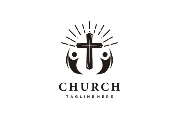 Church Christian Cross People Logo Icon