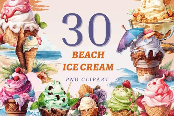 Elevate Projects with Beach Ice Cream PNG Bundle