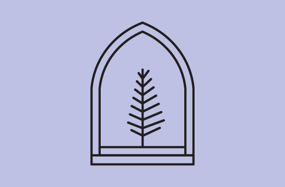 Logo Continuous Line Drawing of Tree