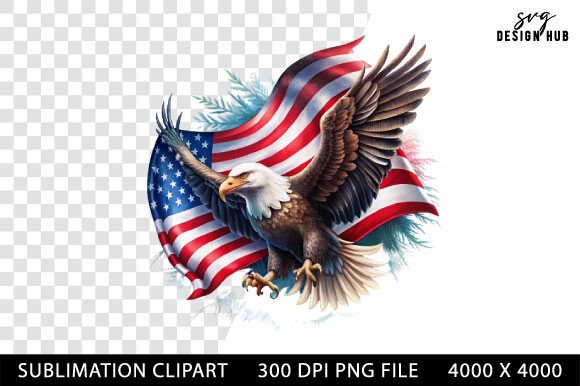 Patriotic Eagle, 4th of July Sublimation: Crafting Modern Americana with Heat and Ink
