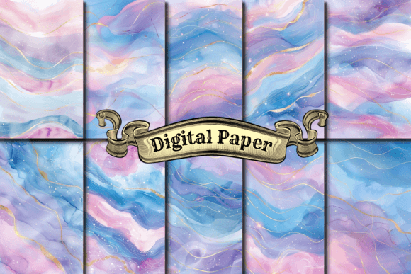 Rainbow Clouds Digital Paper: A Creative Resource