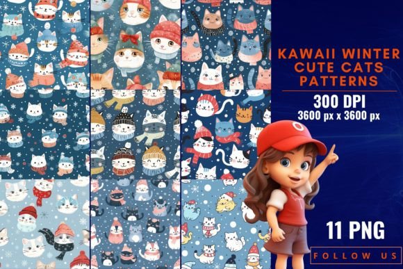 The Charm of Kawaii Winter Cute Cats Patterns: Design Tips and Practical Uses